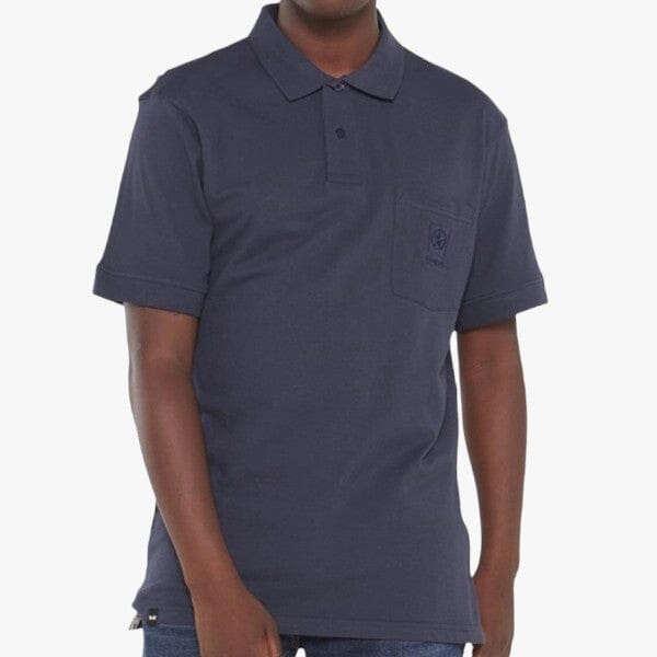 Jeep Mens Essential Pique Short Sleeve Golfer Navy Jeep