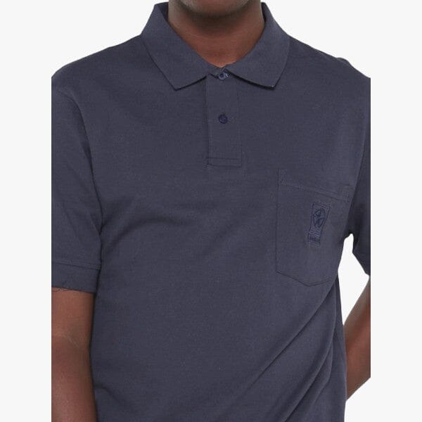 Jeep Mens Essential Pique Short Sleeve Golfer Navy Jeep