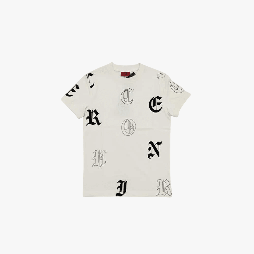 Enrico Coveri Mens Aop Short Sleeve Tee Cream | Enrico Coveri