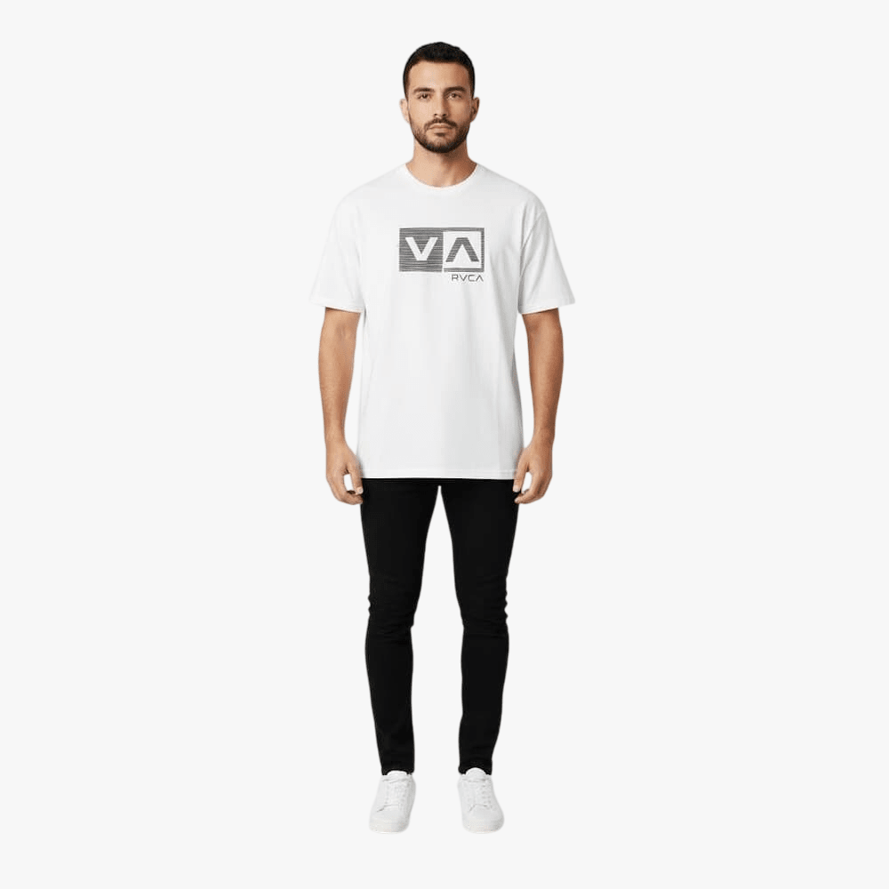 Rvca Mens Balance Box Short Sleeve Tee White | Rvca