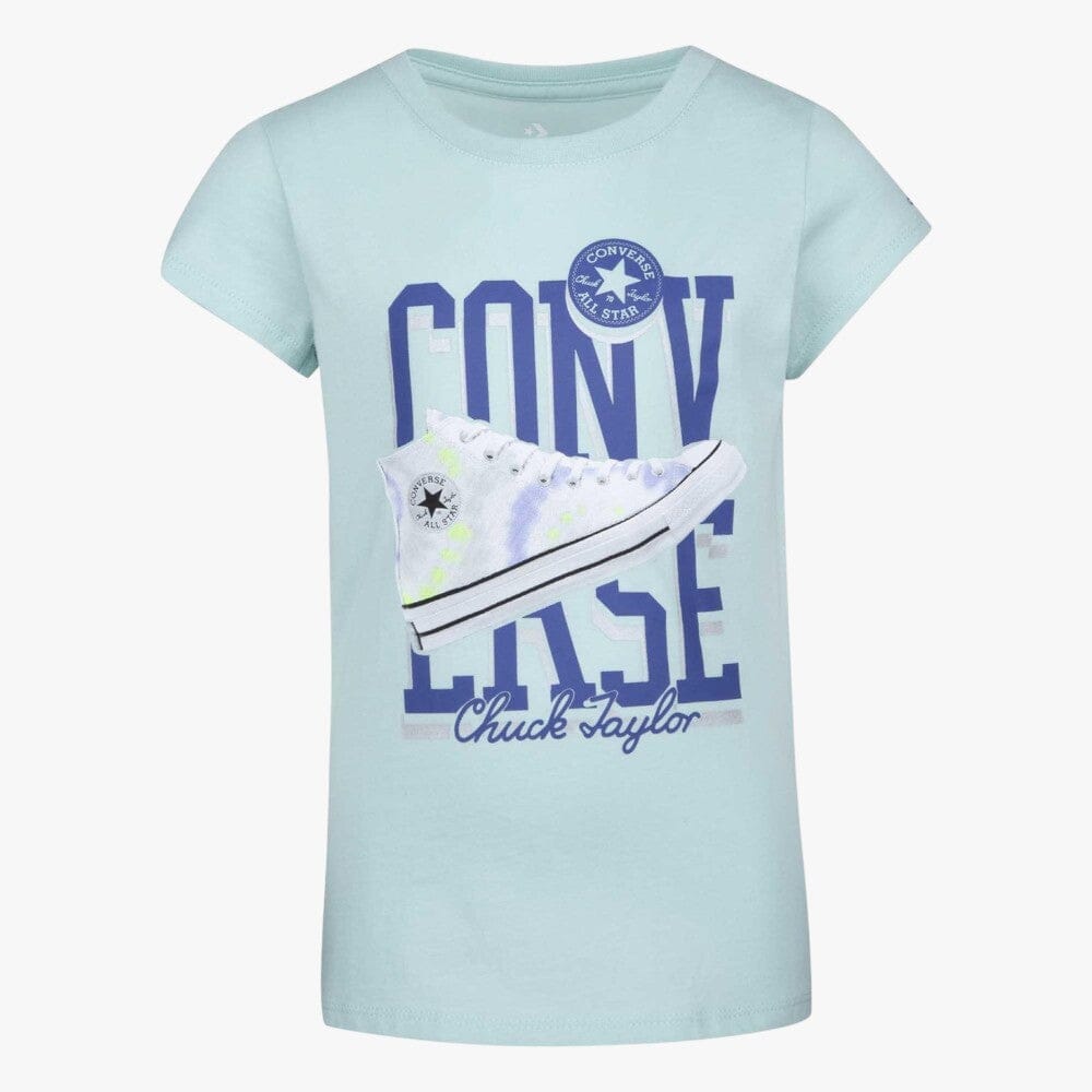 Converse Girls Tie Dye Sneaker Short Sleeve Tee Light Dew Converse