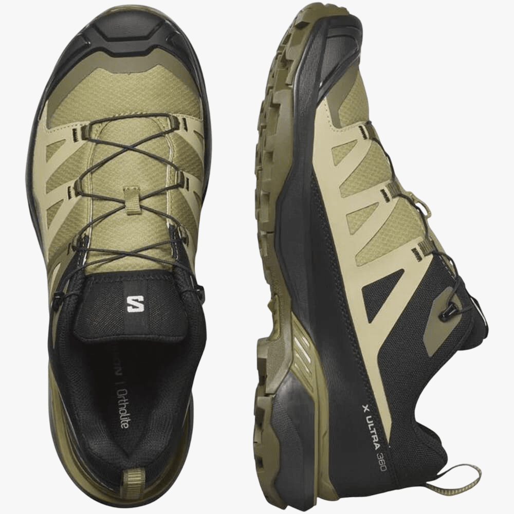 Salomon Mens X Ultra 360 Trail Sneaker Dried Herb Olive Night Black | Salomon