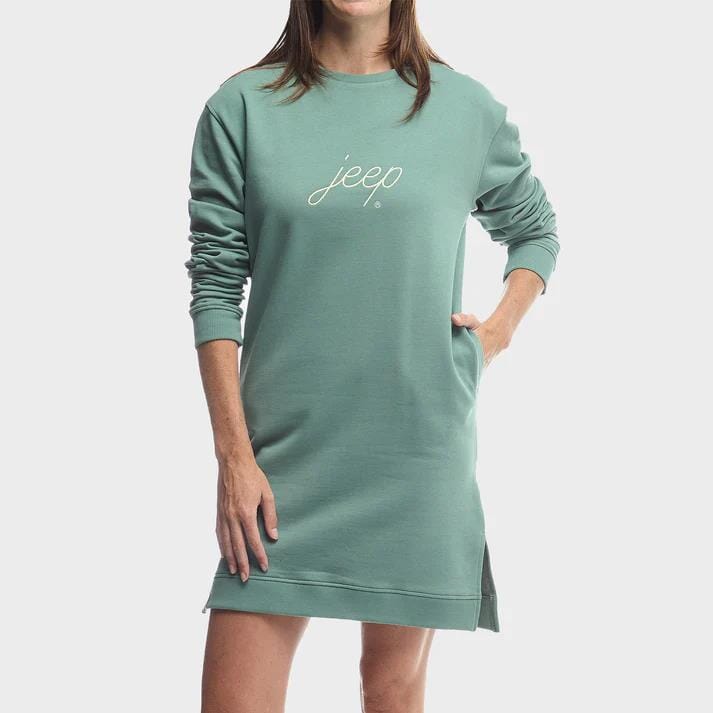 Jeep Womens Branded Sweat Dress Olive | Jeep