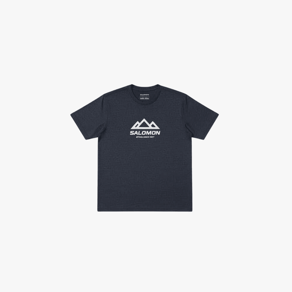 Salomon Mens Fresh Short Sleeve Tee Navy Mel | Salomon