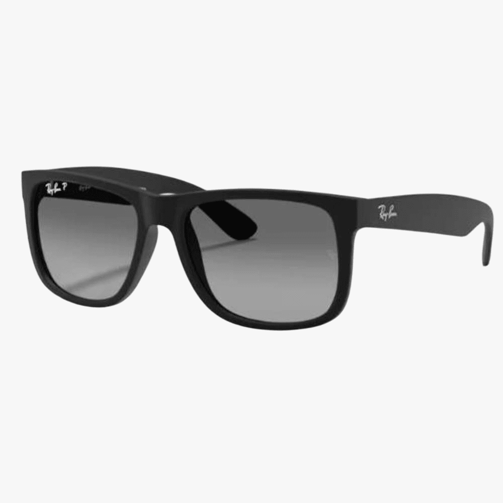 Rayban Justin Black Frame Sunglass Light Grey Lens Rayban