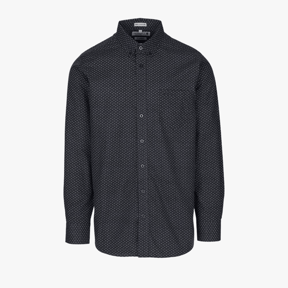 Pringle Mens Randy Printed Long Sleeve Shirt Navy | Pringle