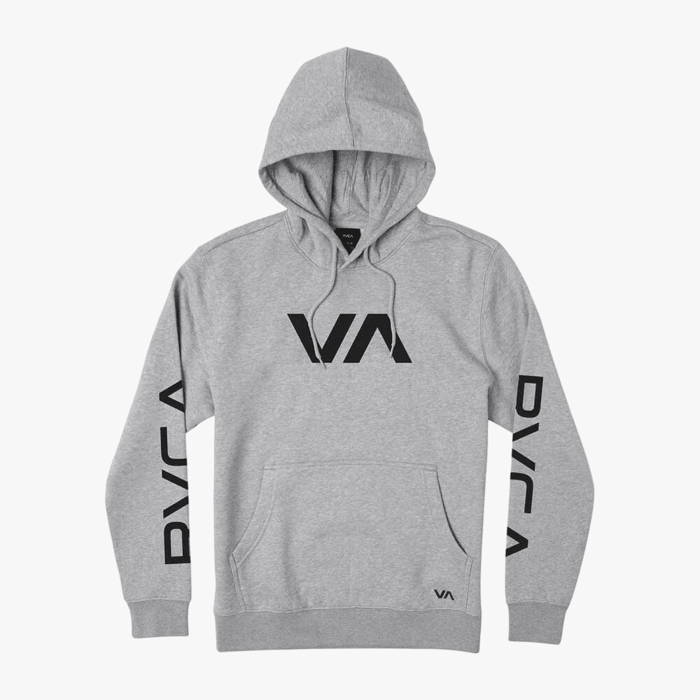 Rvca Mens Big Rvca 3X Hoodie Grey Noise Mock | Rvca