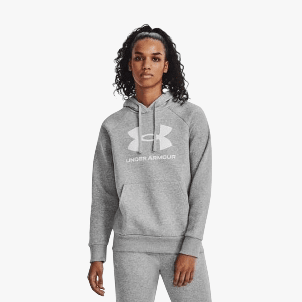 Under Armour Womens Rival Fleece Big Logo Hoodie 012 Grey | Under Armour