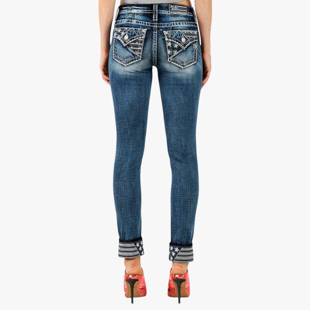 Miss Me Patriot Piercing Skinny Jean Med Wash Miss Me