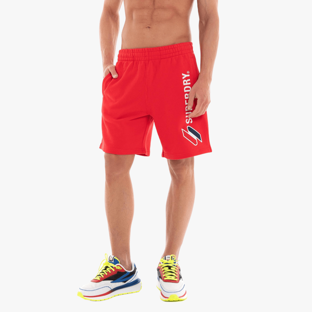 Superdry Mens Code Applique Sweatshorts Risk Red | Superdry