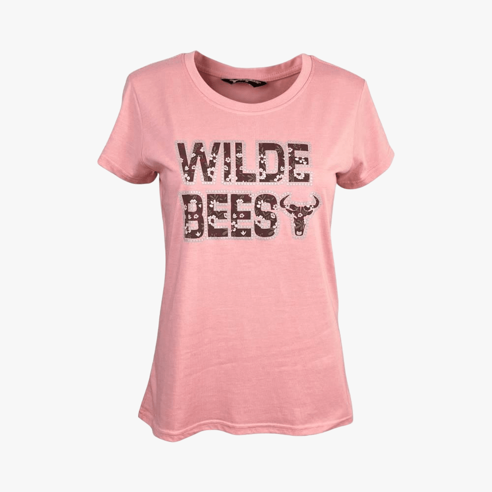Wildebees Ladies Vintage Dots Short Sleeve Tee Blush Mel | Wildebees