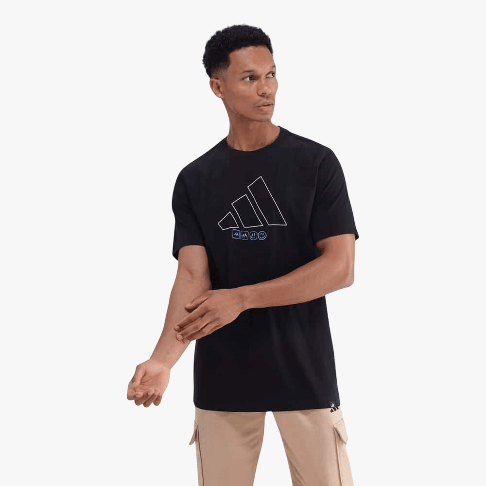Adidas Mens Doodle Bos Short Sleeve Tee Black | Adidas