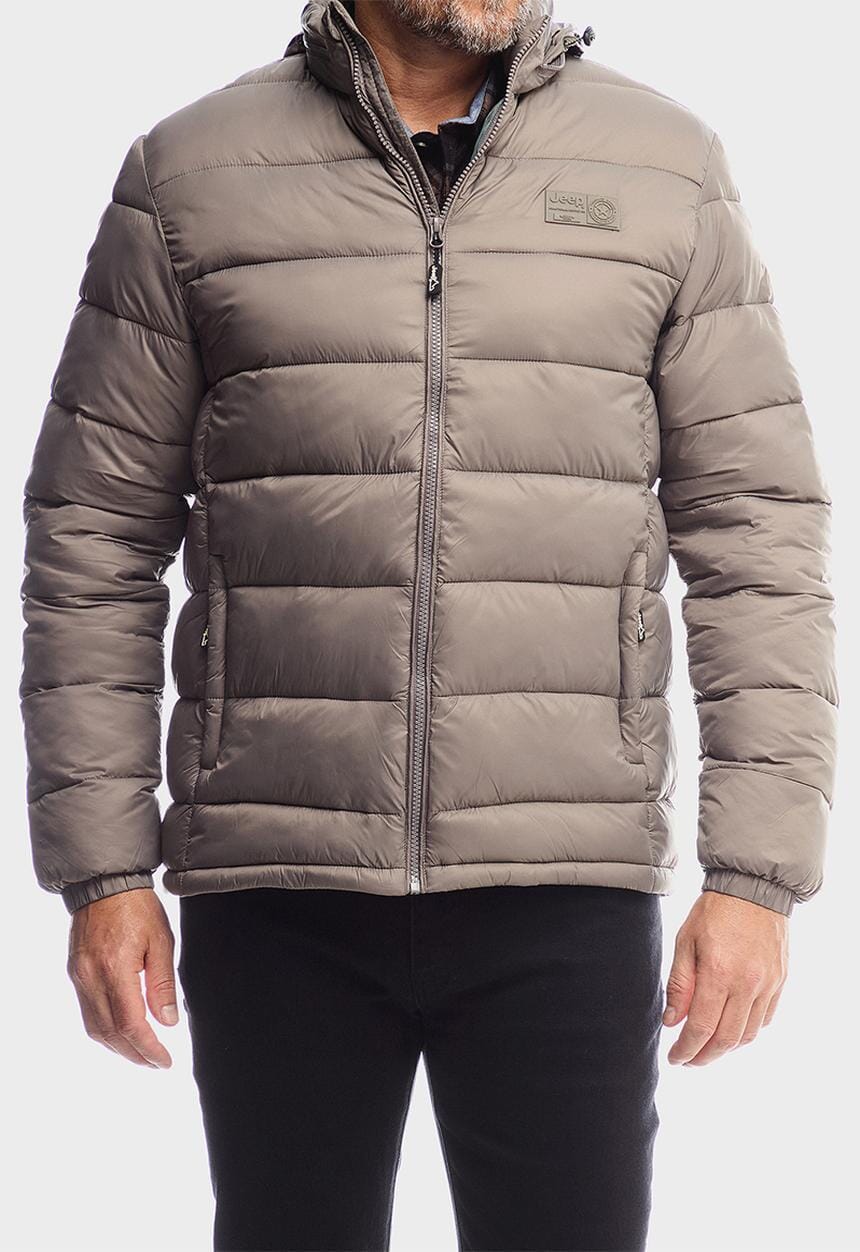 Jeep Mens Core Puffer Jacket Brown | Jeep