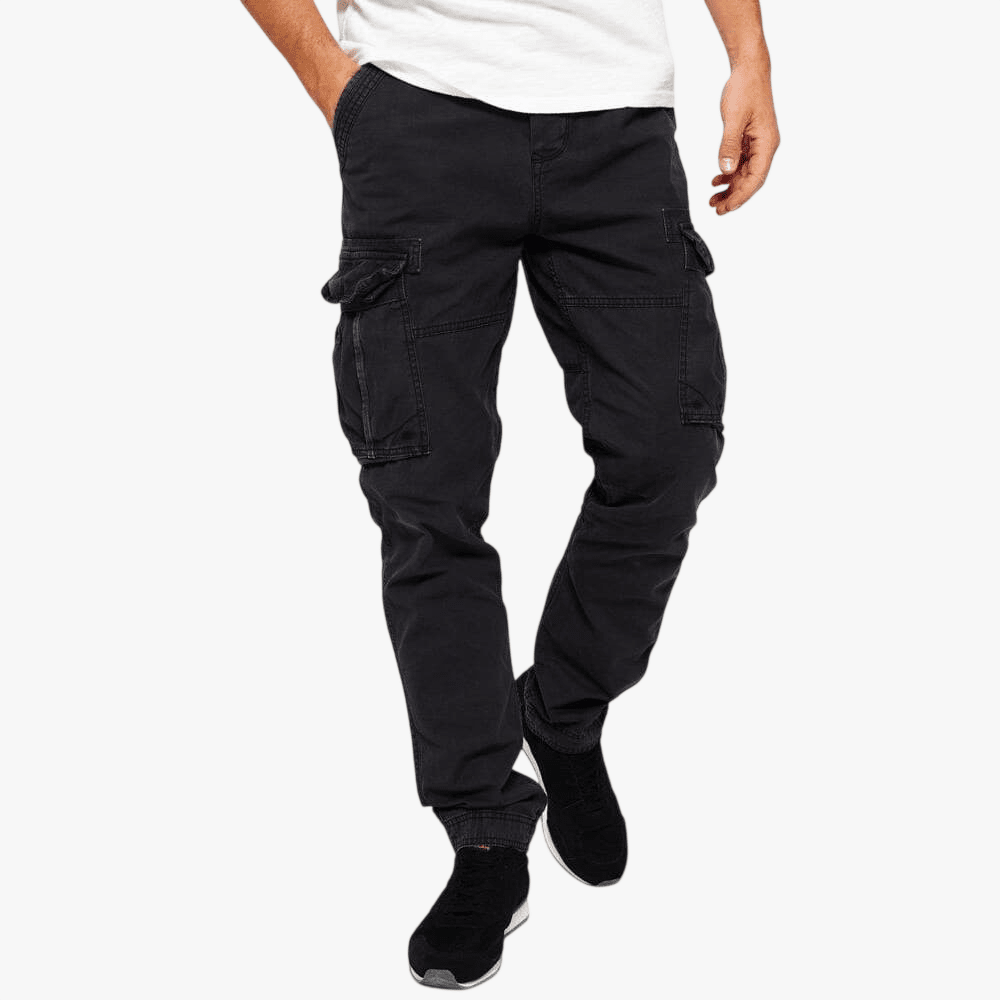 Superdry Mens Core Cargo Pants Washed Black | Superdry