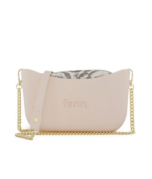 Fenn Classic Handbag Nude P102-2 Inner Gold Zip Nude/ Gold Chain Handle | Fenn