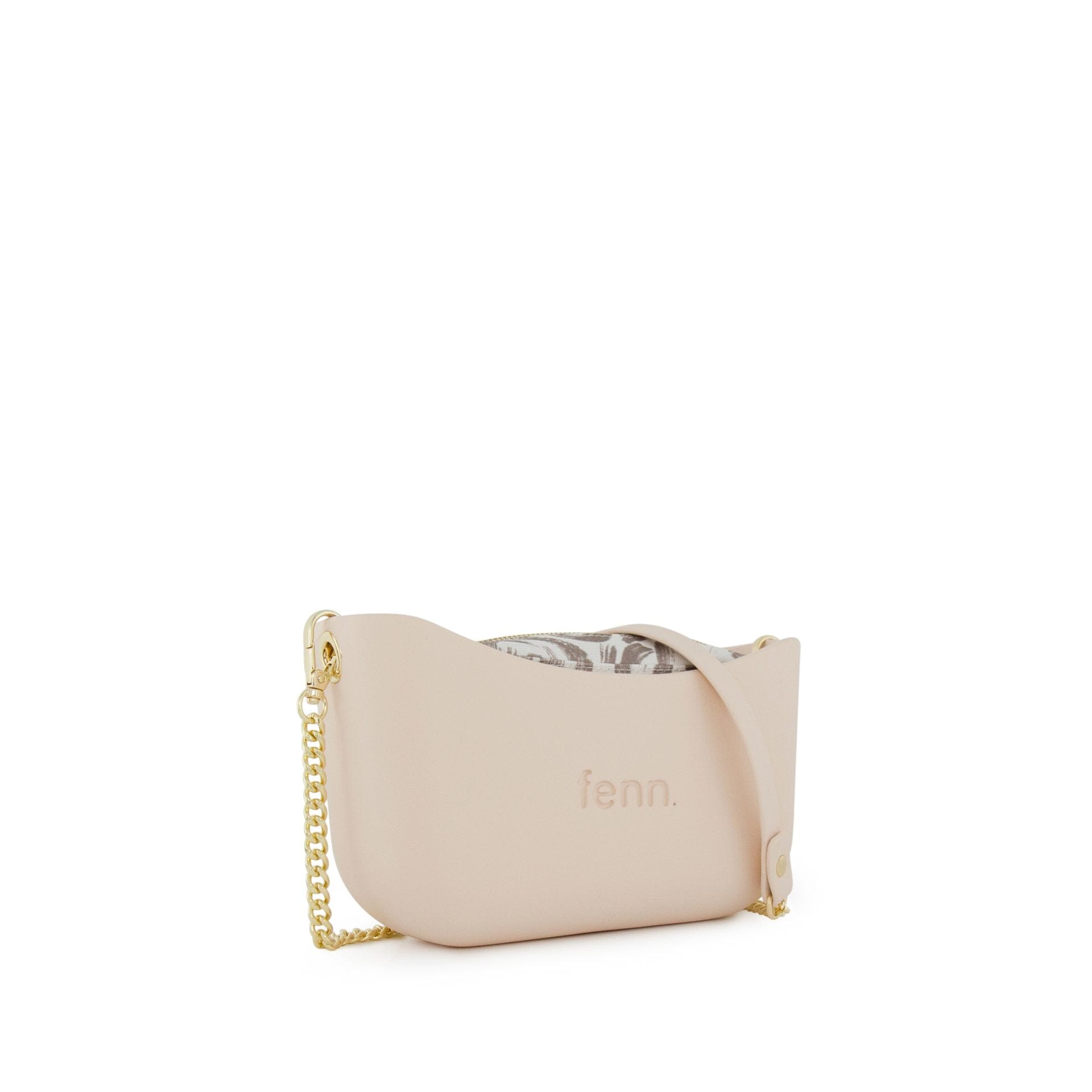 Fenn Classic Handbag Nude P102-2 Inner Gold Zip Nude/ Gold Chain Handle | Fenn