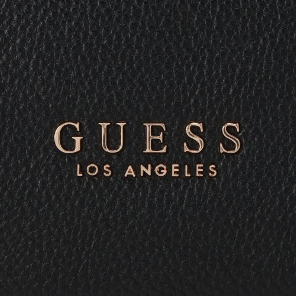 Guess Alisha Shoulder Handbag Black Bronze Zip Detail | Guess