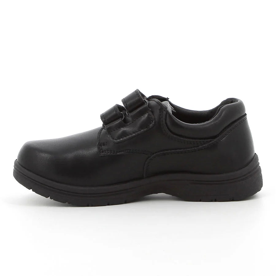 Hush Puppies Infants Scooter Double Velcro School Shoe Black
