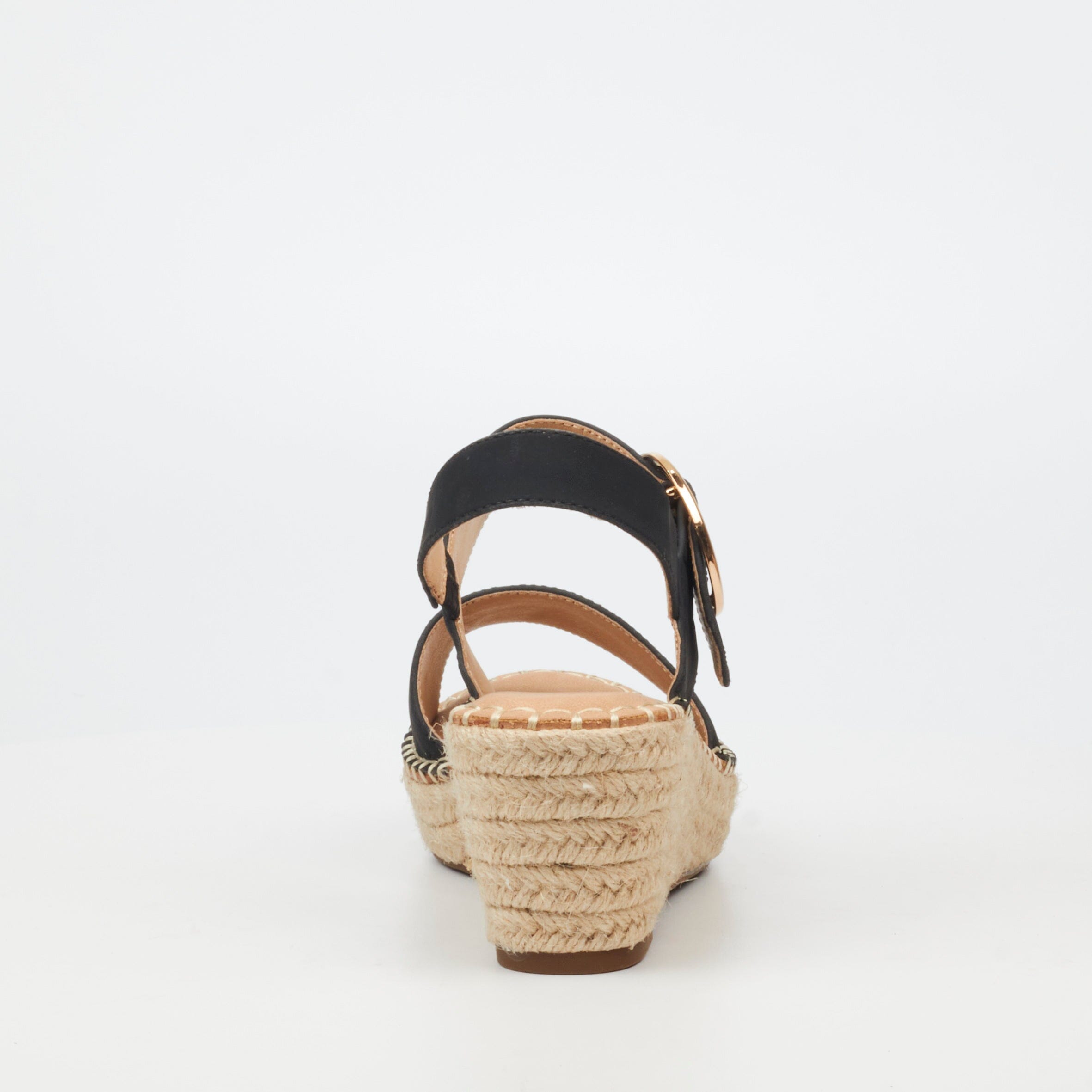 Miss Black Womens Jayda 9 Wedge Black Sandal | Miss Black
