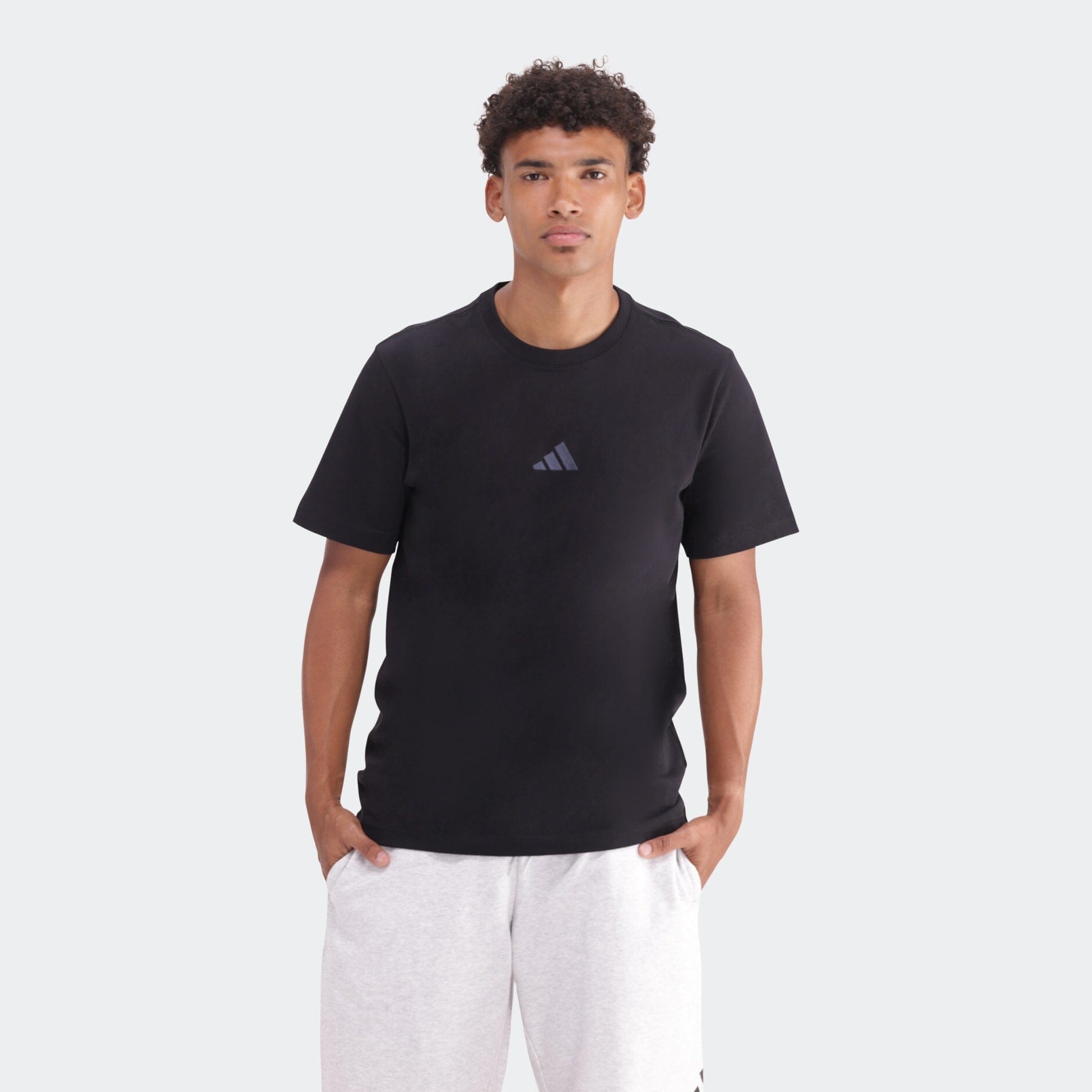 Adidas Mens Lin Sj Short Sleeve Tee Black | Adidas