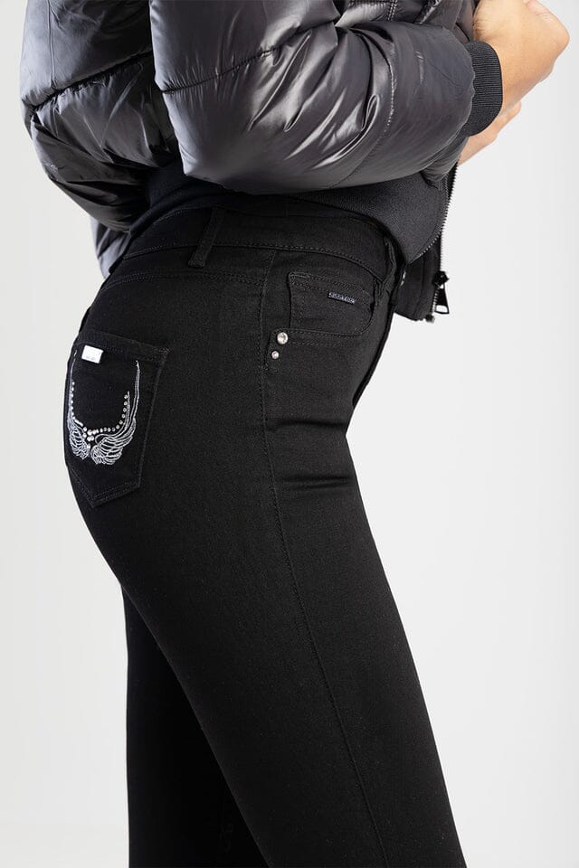 Sissy Boy Mid Waist Skinny Laura Jean Diamante On Pocket Black | Sissy Boy
