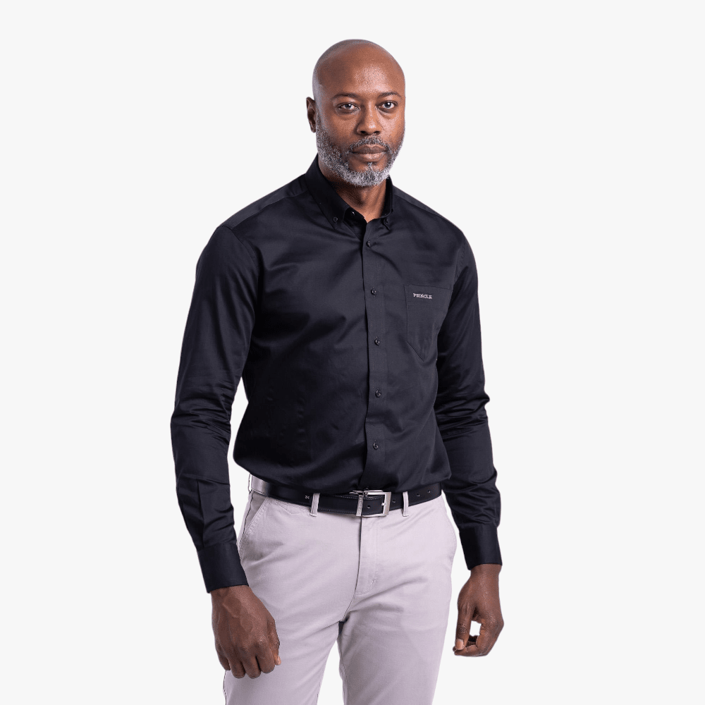 Pringle Mens William Classic Long Sleeve Shirt Black | Pringle