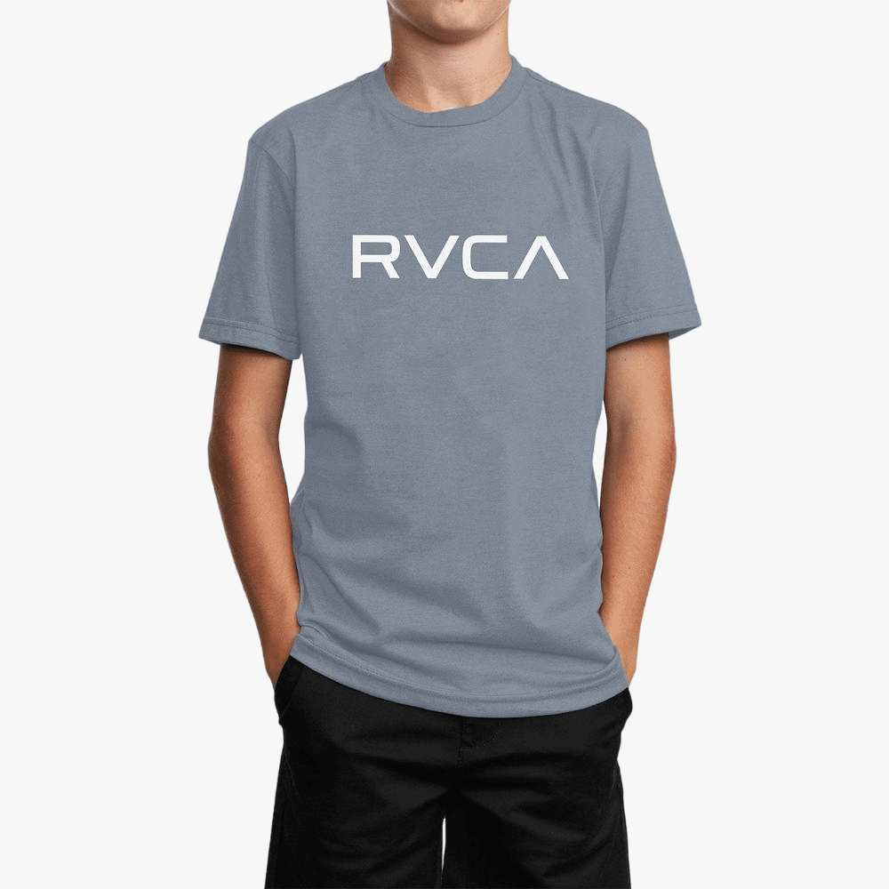 Rvca Mens Big Logo Short Red Stitch Sleeve Tee Flint Stone | Rvca
