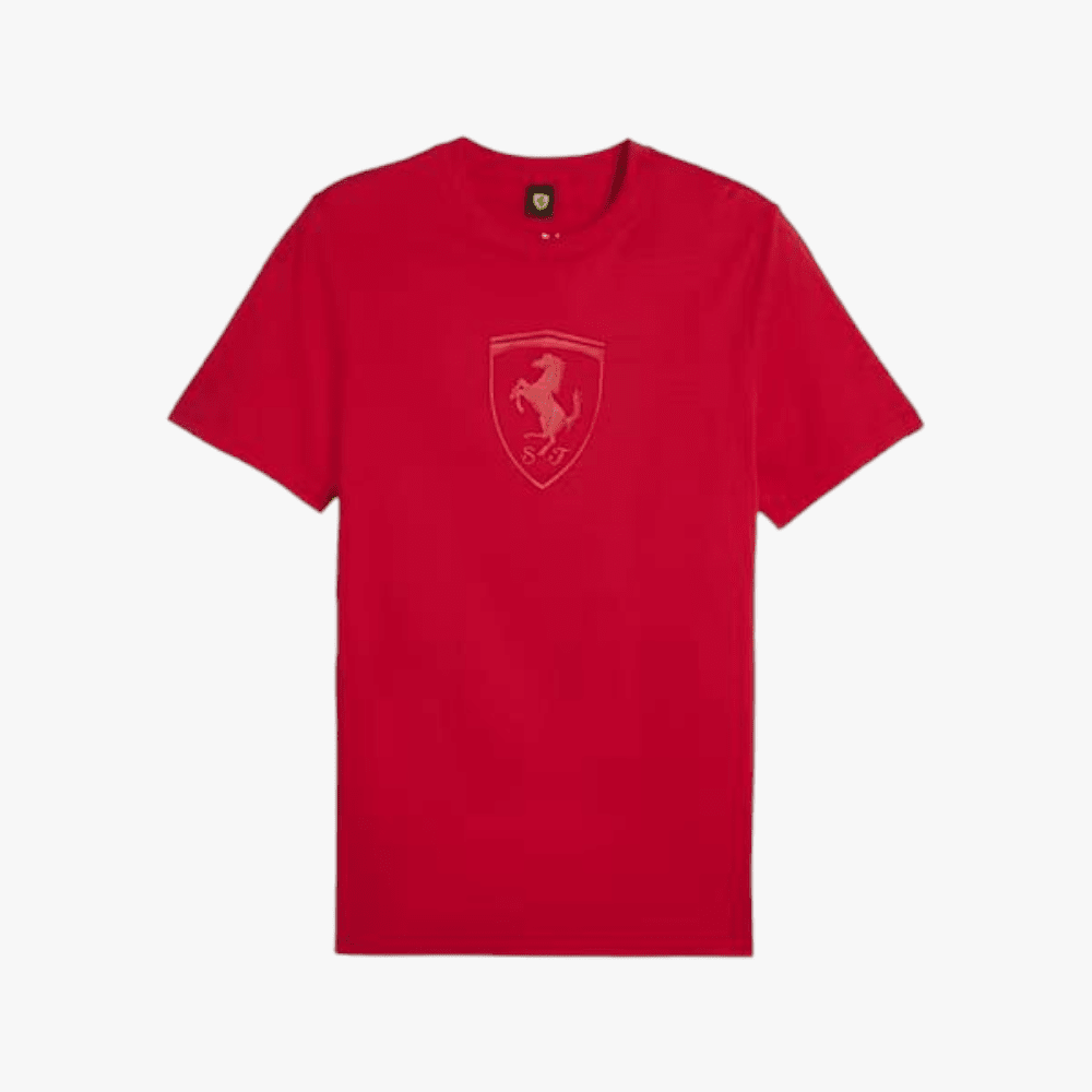 Puma Mens Ferrari Race Big Shield Short Sleeve Tee Red Puma