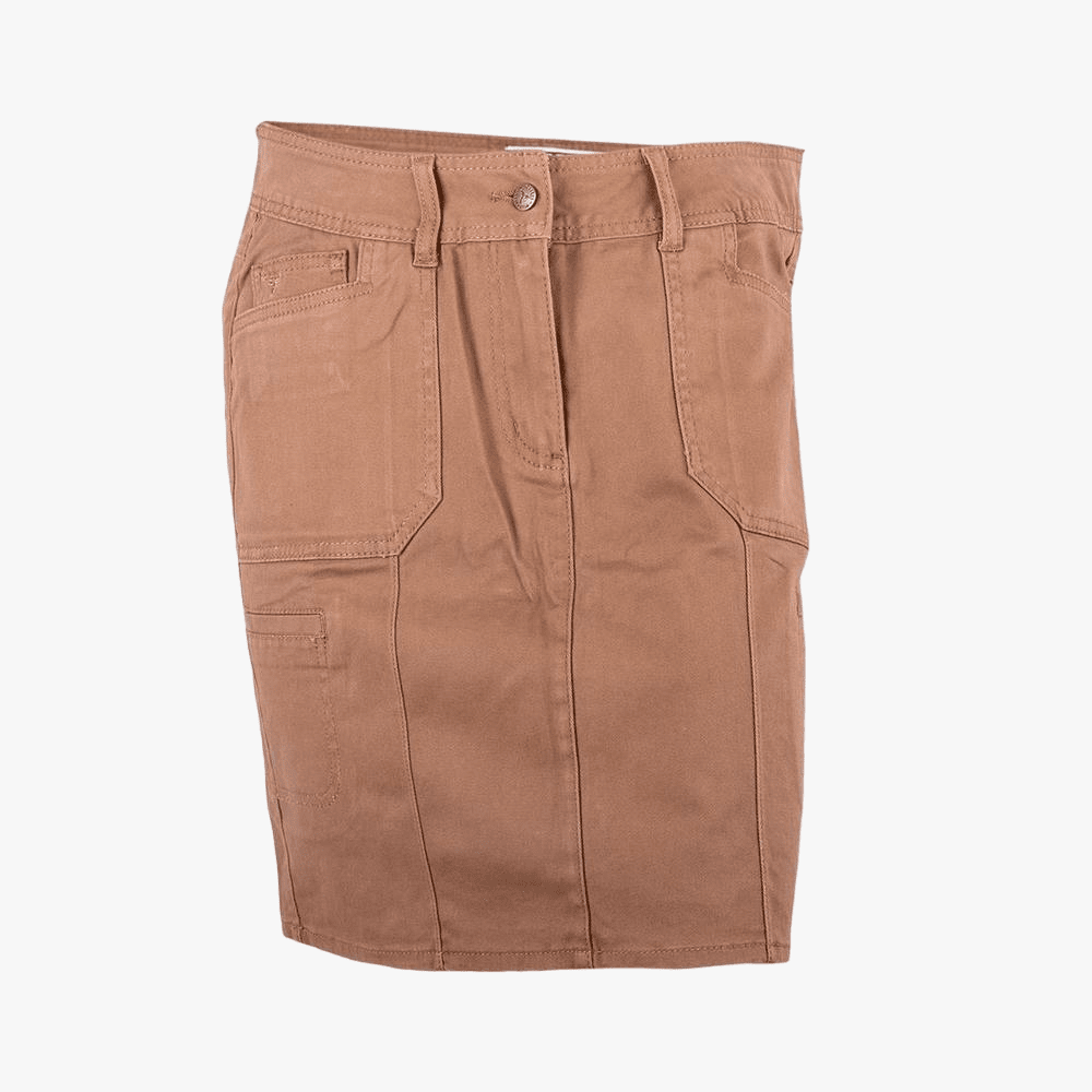 Wildebees Womens Stretch Cargo Skirt Donkey | Wildebees