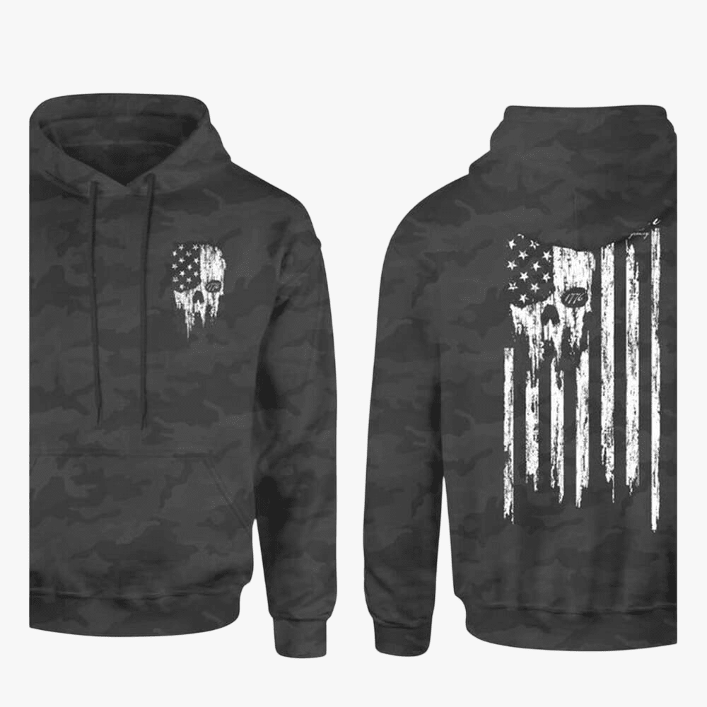 Howziter Mens Defend Freedom Po Hoody Camo Black | Affliction