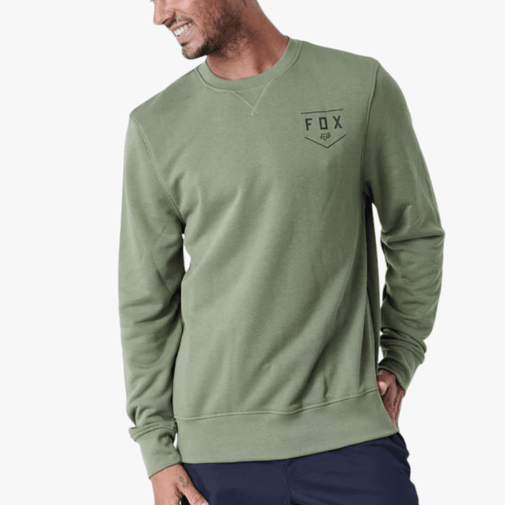 Fox Mens Shield Basic Crew Sweater Grass Green Fox