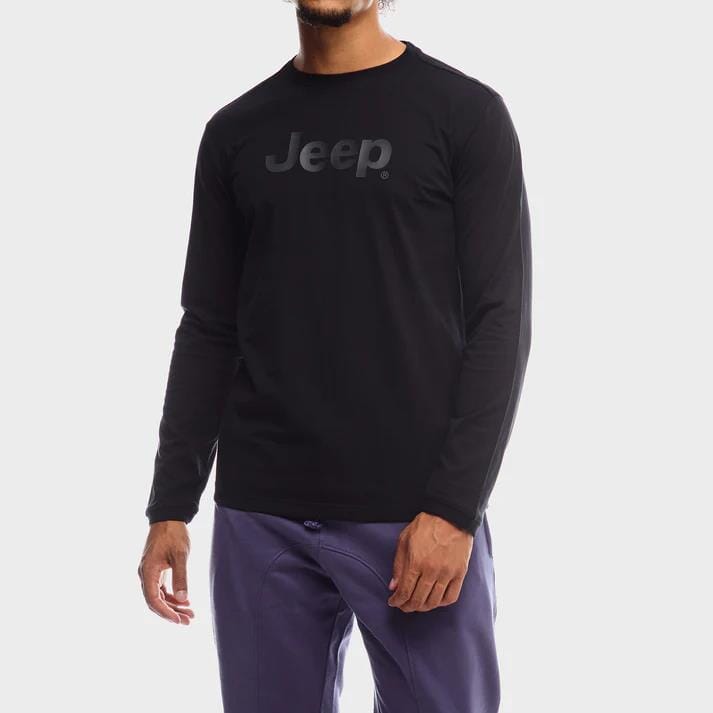 Jeep Mens Fashion Graphic Long Sleeve Tee Black | Jeep