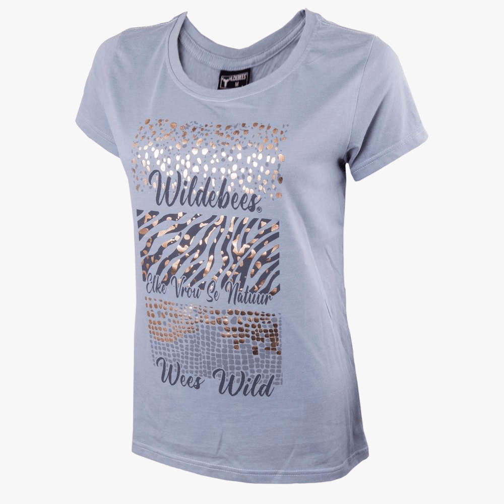 Wildebees Womens Animal Foil Short Sleeve Tee Dick Egg | Wildebees