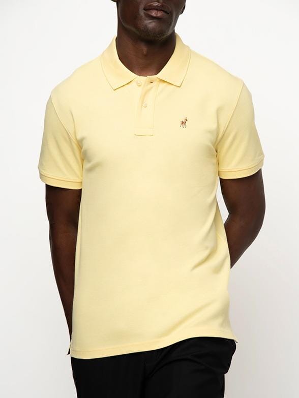 Polo Mens Stretch Pique Short Sleeve Golfer Light Yellow | Polo