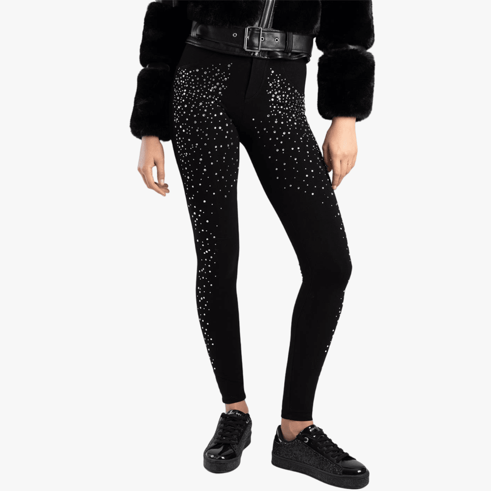 Sissy Boy Joey Axel Knit Jegging Front Diamante Black | Sissy Boy