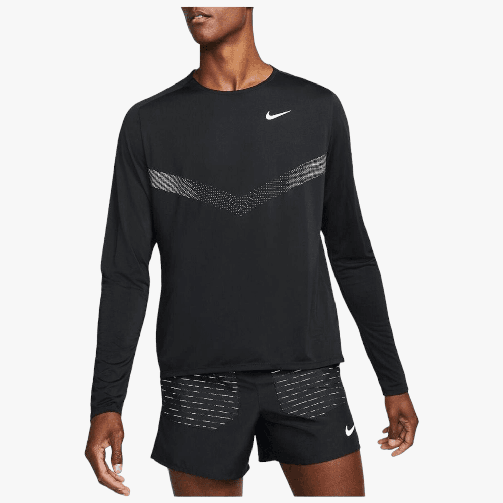 Nike Mens Run Div Df Long Sleeve Top Black Nike