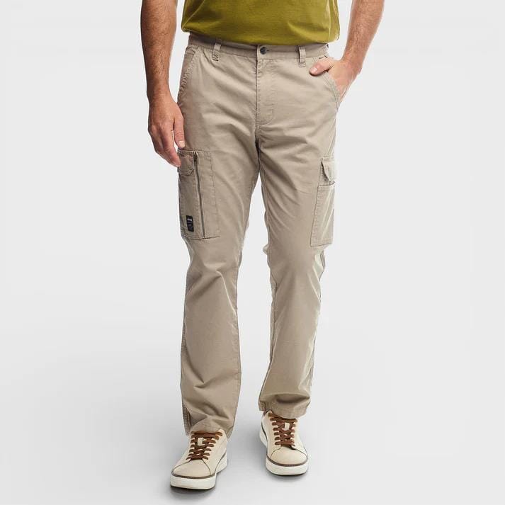 Jeep Mens Bolt Fixed Waist Twill Cargo Pants Khaki | Jeep