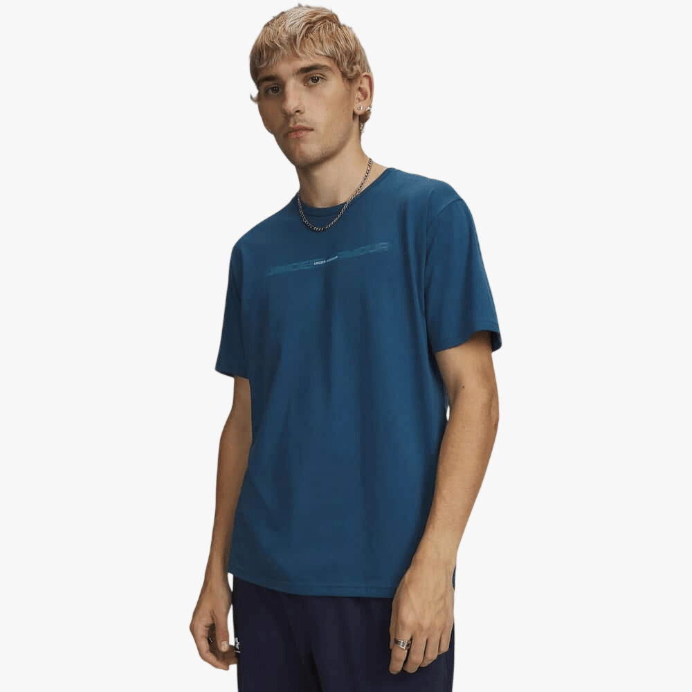 Under Armour Mens Blur Wm Short Sleeve Tee 498 Wham Blue | Under Armour