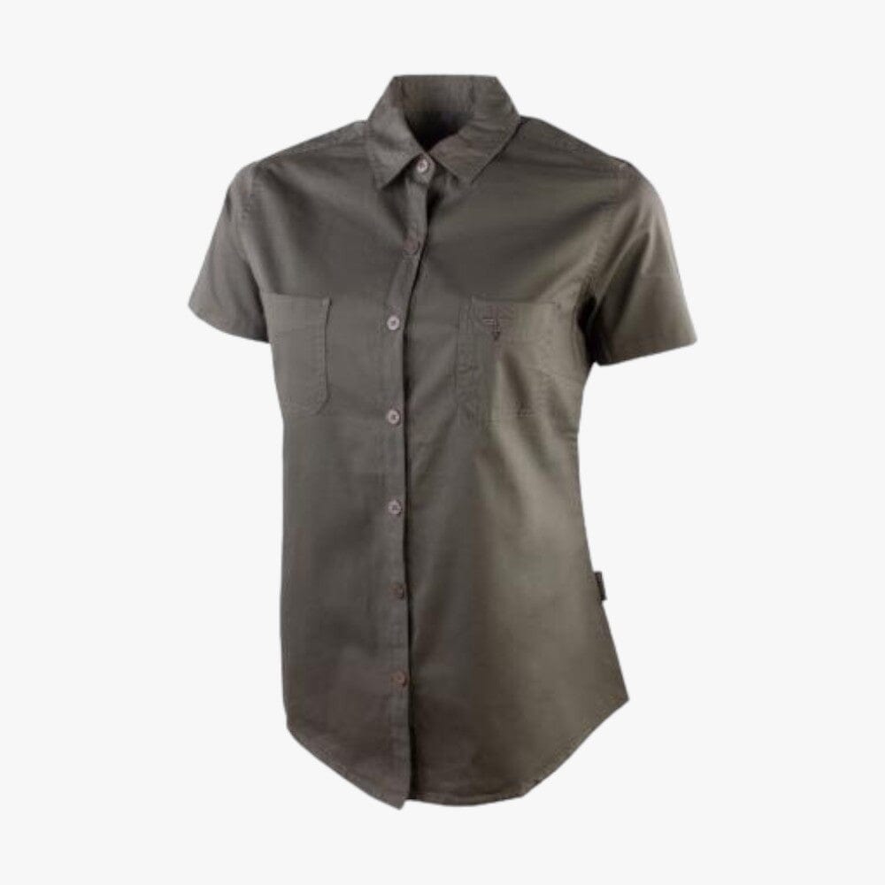 Wildebees Ladies Plain Pocket Blouse Olive Wildebees