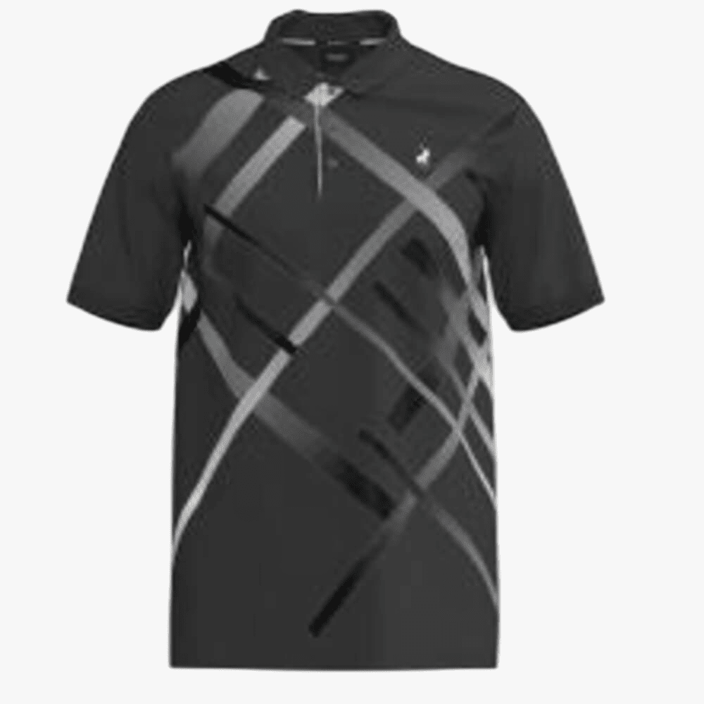 Polo Mens Abstract Argyle Printed Dm Short Sleeve Golfer Black | Polo