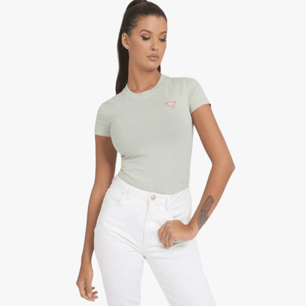 Guess Womens Logo Baby Short Sleeve Tee Green Thyme | Guess
