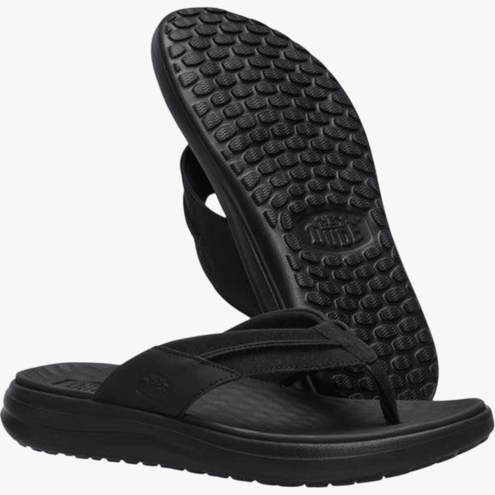 Hey Dude Men Finn Flip Sandal Black | Hey Dude