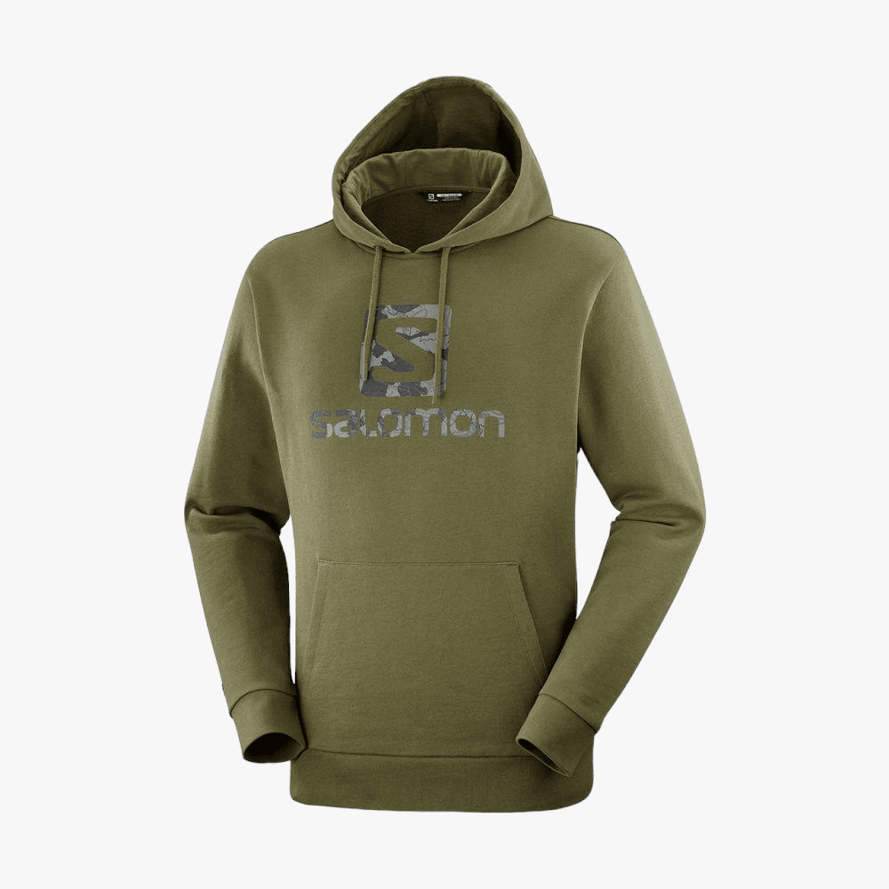Salomon Mens Outlife Pullover Hoodie Olive | Salomon