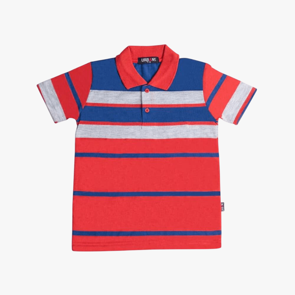 Urban Life Boys Golfer Red Blue Stripe | Urban