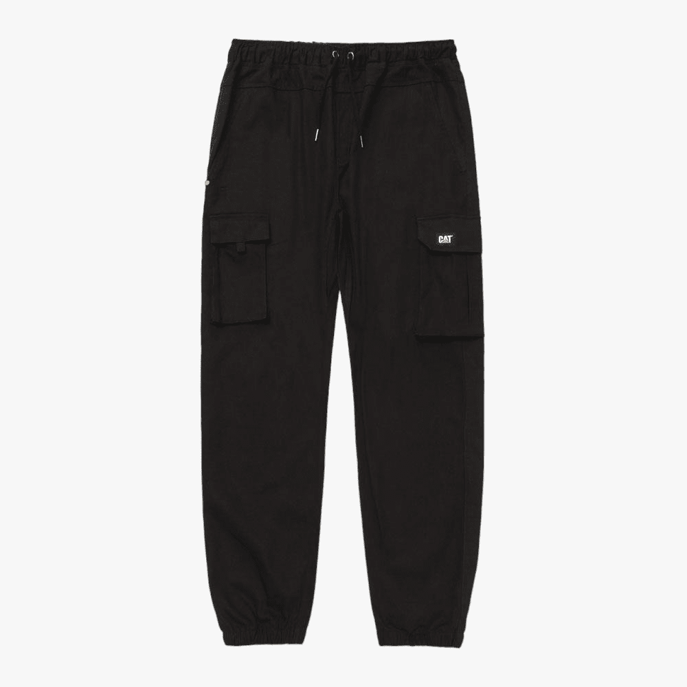 Cat Mens Utility Tie Waist Cargo Jogger Pants Pitch Black | Caterpillar