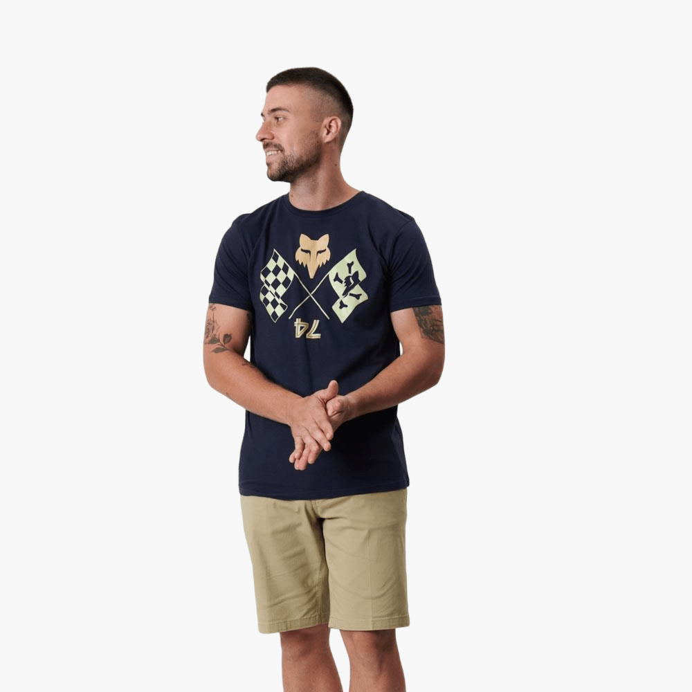 Fox Mens Victor Short Sleeve Tee Navy | Fox