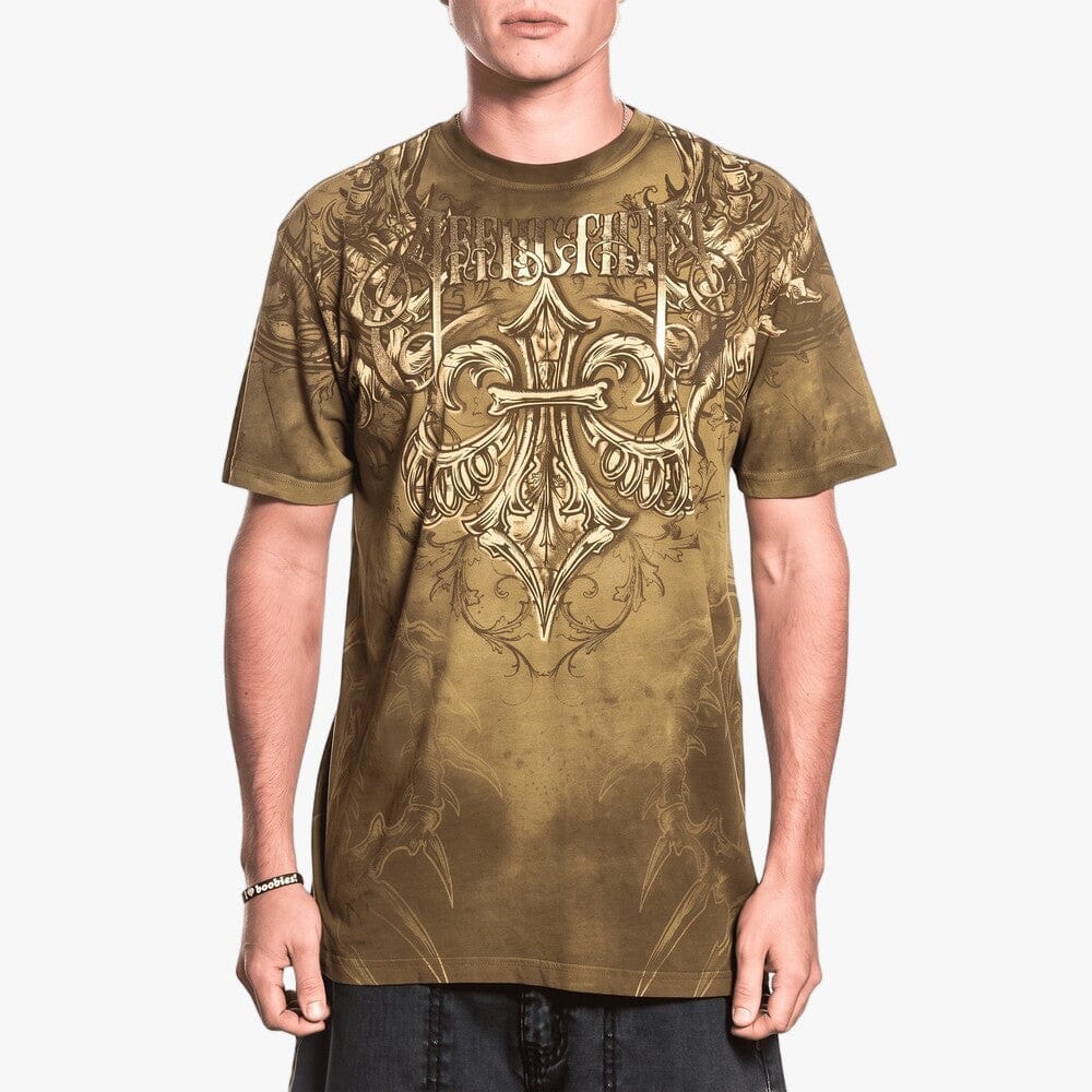 Affliction Mens Vertibrate Tee Tobacco Brown | Affliction