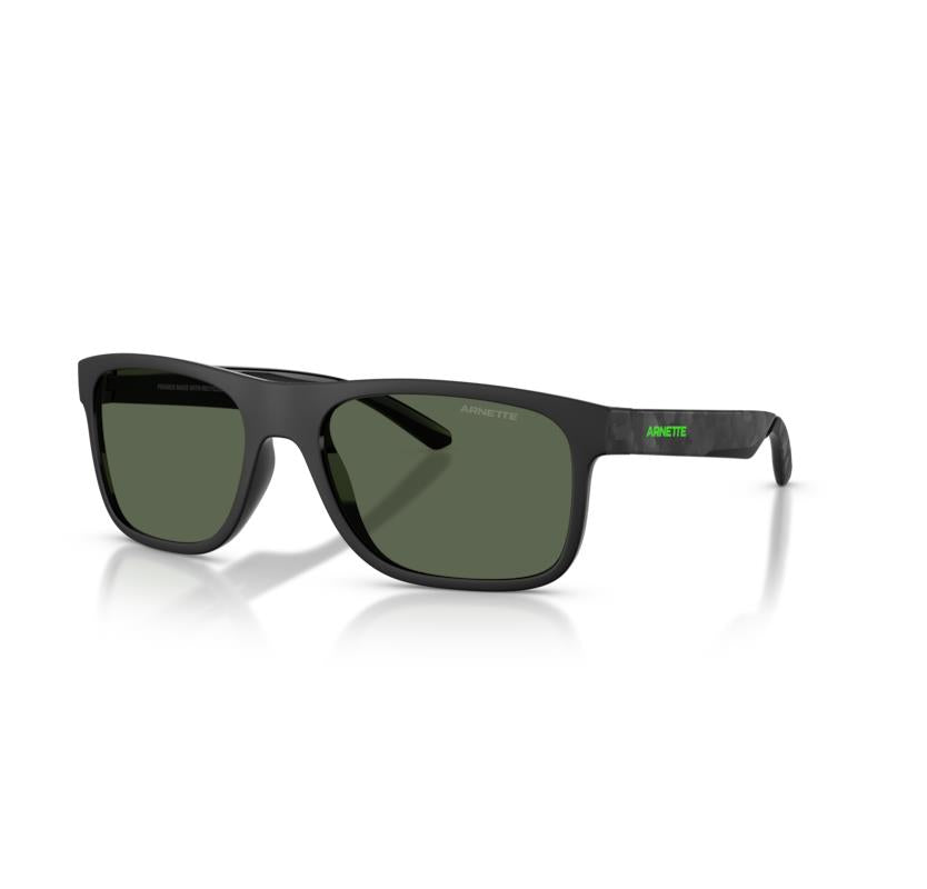 Arnette Mens Khim Black Matte/Shiny Sunglass Dark Green Lens