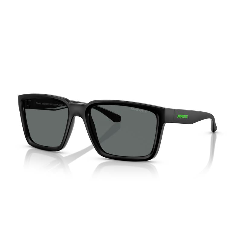 Arnette Mens Plot Twist Black Matt Top/Shiny Sunglass Polarized Grey Lens