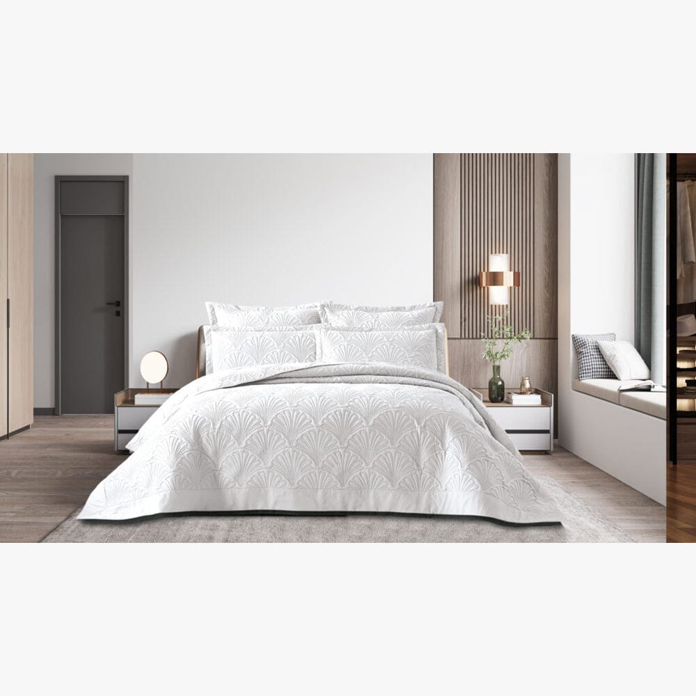 Cotton Co Athens Luxury Quilt Set White | Cotton Co